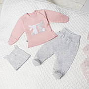 Дитячий костюм для новонародженого на виписку 3 предмети: сорочечка, повзунки, шапочка — 56, 62 см