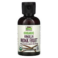 Жидкий подсластитель архат NOW Foods "Organic Vanilla Monk Fruit" со вкусом ванили (53 мл)