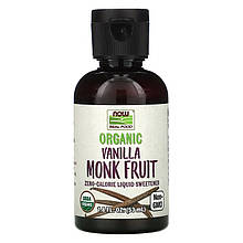 Рідкий підсолоджувач архіт NOW Foods "Organic Vanilla Monk Fruit" зі смаком ванілі (53 мл)