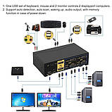 CKLau Мультимоніторний KVM-перемикач DisplayPort 2x2 USB, фото 4