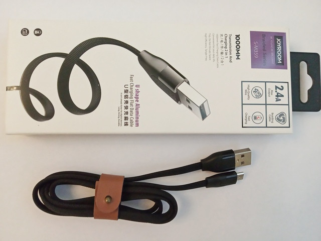 Кабель MicroUSB 1м 2,4А Aluminium в обплетенні S-M359