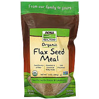 Льняное питание NOW Foods, Real Food "Flax Seed Meal" сертифицированное, органическое (340 г)
