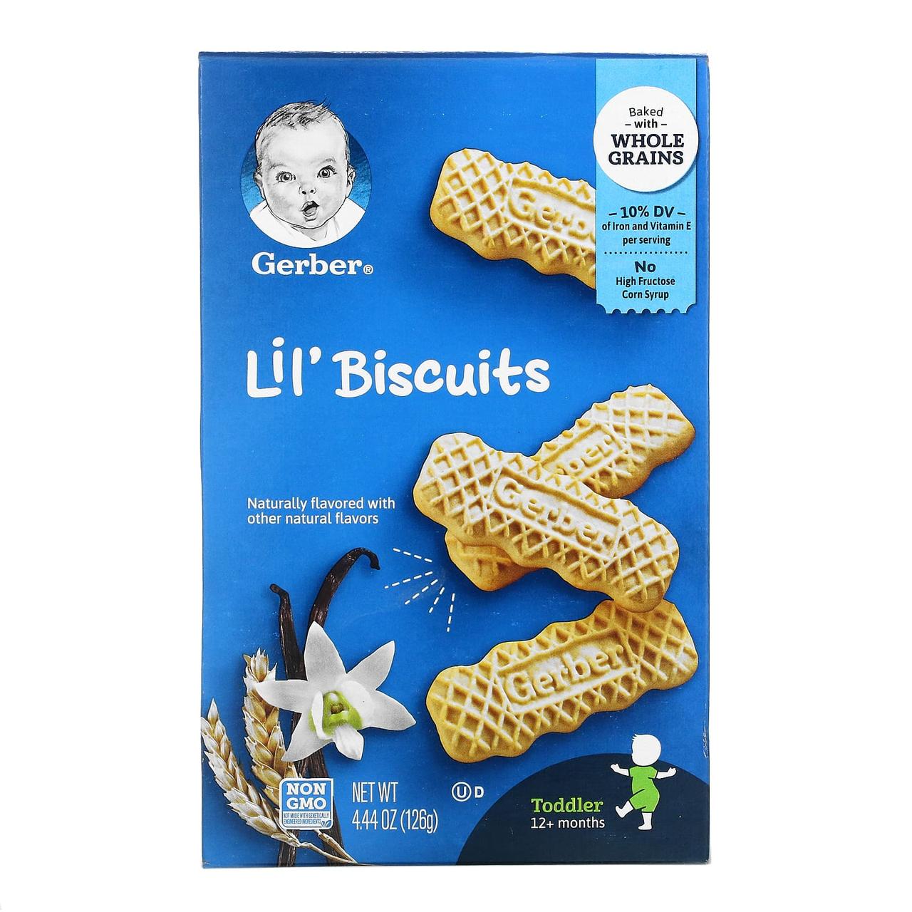 Gerber, Lil' Biscuits, печиво для дітей від 12 місяців