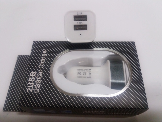 Зарядний пристрій автомобільний 2USB 2,1/1А білий 2USB