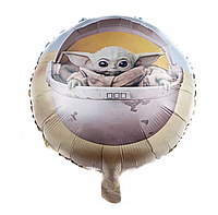 Фольгированный шарик КНР 18" (45 см) Круг Звездные войны Йода