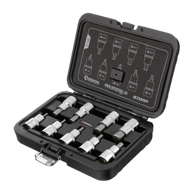 Набір біт HEX 1/2 "4-17, 55мм, S2, STORM INTERTOOL ET-8405, фото 1