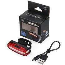 Велоліхтар AQY-096-COB (red+white), Li-Ion акум., ЗП microUSB, фото 5
