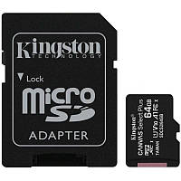 Карта пам"яті Kingston microSDXC 64GB Class 10 UHS-I U1 V10 A1 + SD-adapter (SDCS2/64GB)