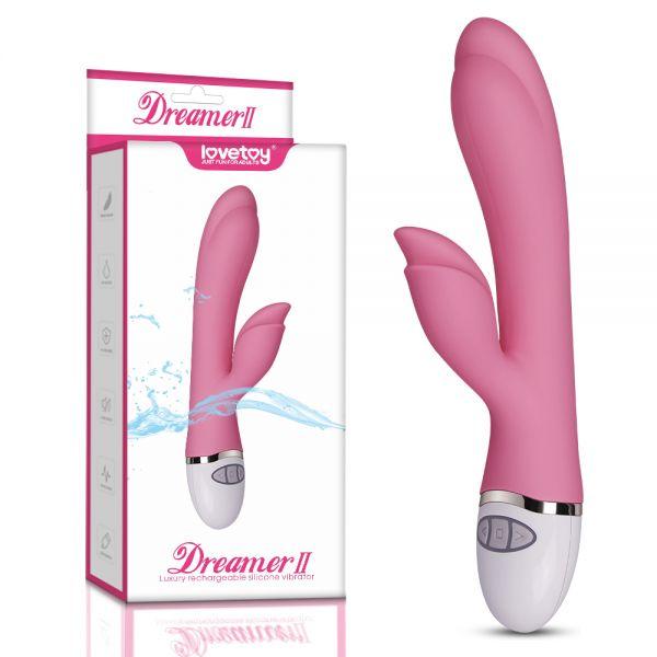 Вібромасажер із рельєфним наконечником Rabbit Vibrator USB Rechargeable пудра, фото 1