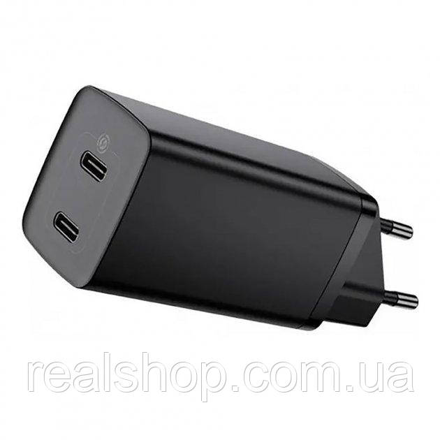 Зарядное устройство Baseus GaN2 Lite Quick Charger 65W 2xUSB-C Black (CCGAN2L-E01)