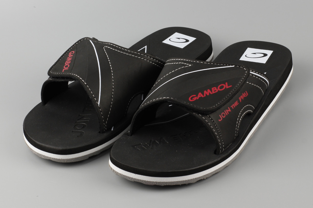 Шльопанці підліткові на липучці чорні Gambol GB22-218 Sahab Cахаб Розміри 39 40 41 маломір на розмір