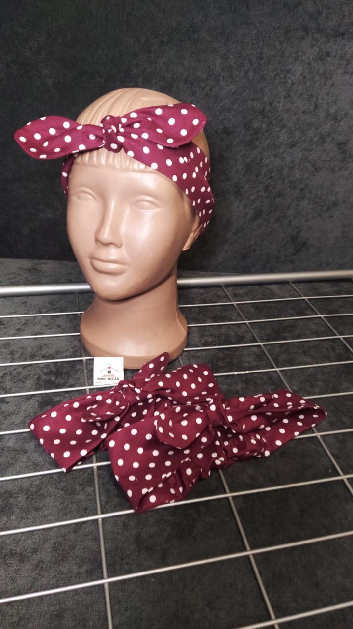 Купить Повязка солоха детская на резинке Бордовый, 48см., цена 40 грн ...