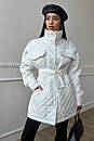 Молодіжна стьобана жіноча куртка Іта пудра 42-44, 46-50 розміри, фото 5