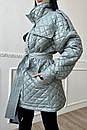 Молодіжна стьобана жіноча оливкова куртка Іта 42-44, 46-48 розміри, фото 3