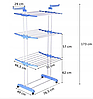 Багатоярусна підлогова сушарка для білизни, речей, одягу Garment rack with wheels складна, Sbm, фото 7