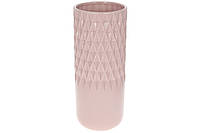 Розовая ваза 31 см для цветов и декора глянцевая керамика