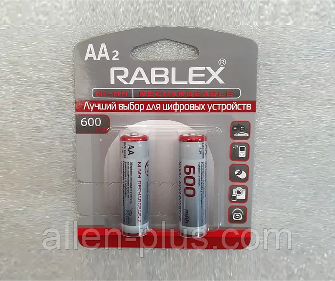 Акумулятори Rablex HR06/AA 1.2V 600mAh NI-MH (2шт на блістері)