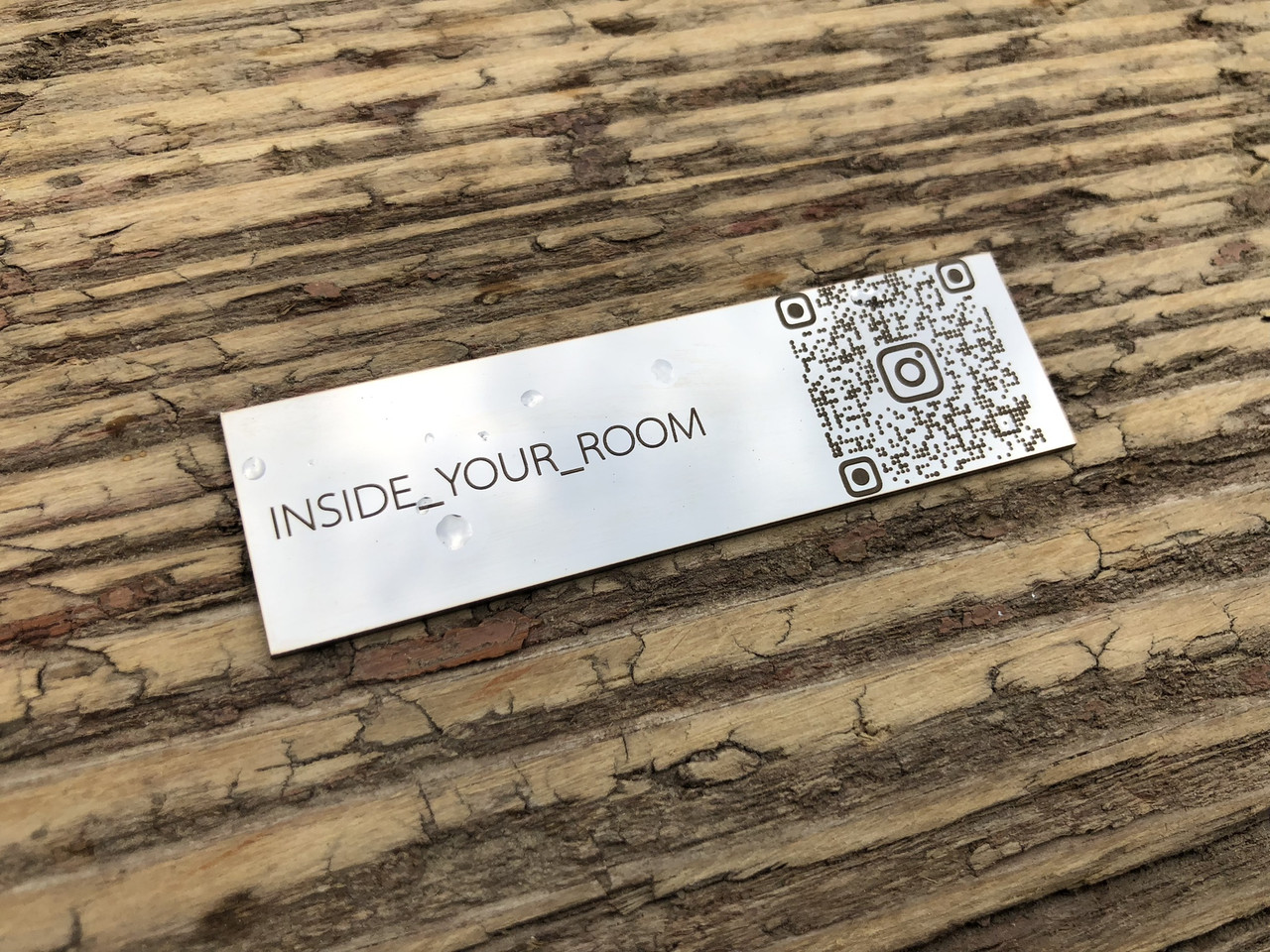 Металева табличка срібло глянець с QR кодом