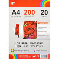 Фотобумага Color-it A4 глянцевая, 200 г/м2, 20 л., FBA4200