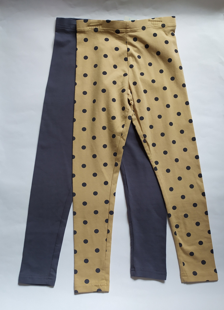 Набір лосин для дівчинки сірого і бежевого кольору  Primark 128см, фото 1