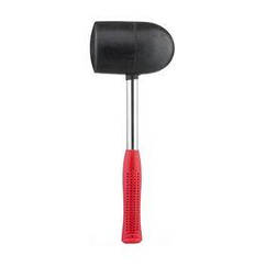 Киянка гумова 1250 г, 90 мм чорна гума, металева ручка INTERTOOL HT-0228