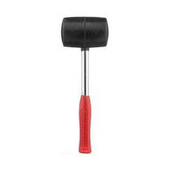 Киянка гумова 900 г. 90 мм, чорна гума, металік. ручка INTERTOOL HT-0233