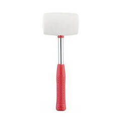 Киянка гумова 680 г. 80 мм, біла гума, металік. ручка INTERTOOL HT-0235