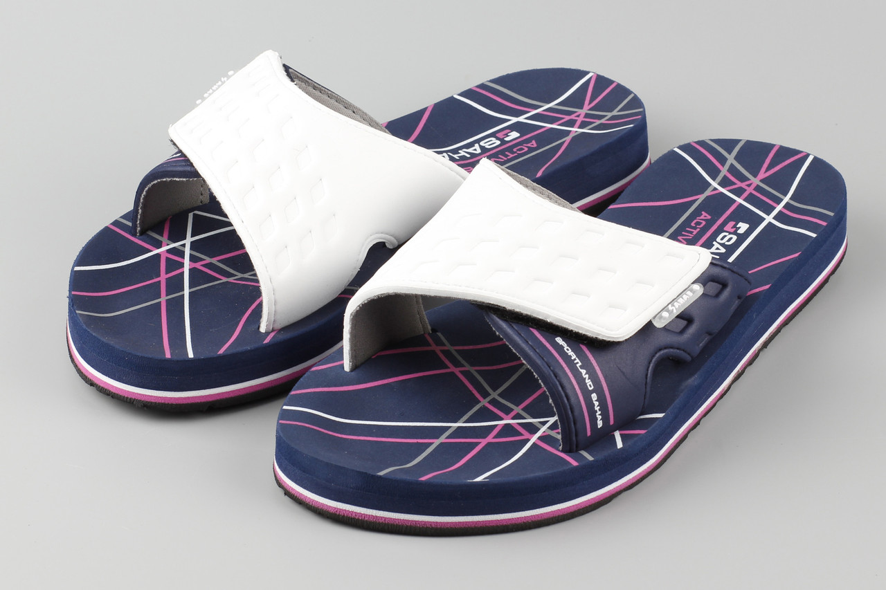 Шльопанці жіночі сині білі Sahab SH22-202W Сахаб Розміри 37 38 39