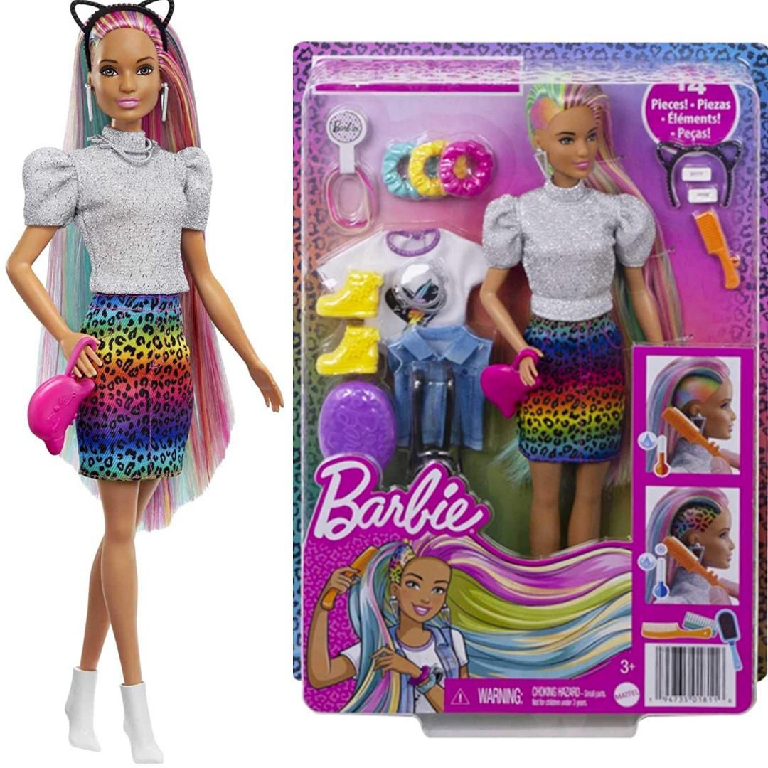 Барбі Леопардо-Радужна зачіска Barbie Leopard Rainbow Hair
