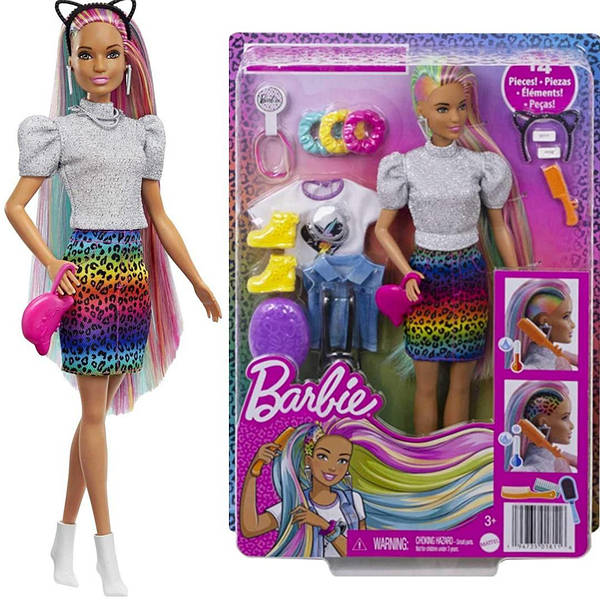 Barbie Leopard Rainbow Hair 1618309473