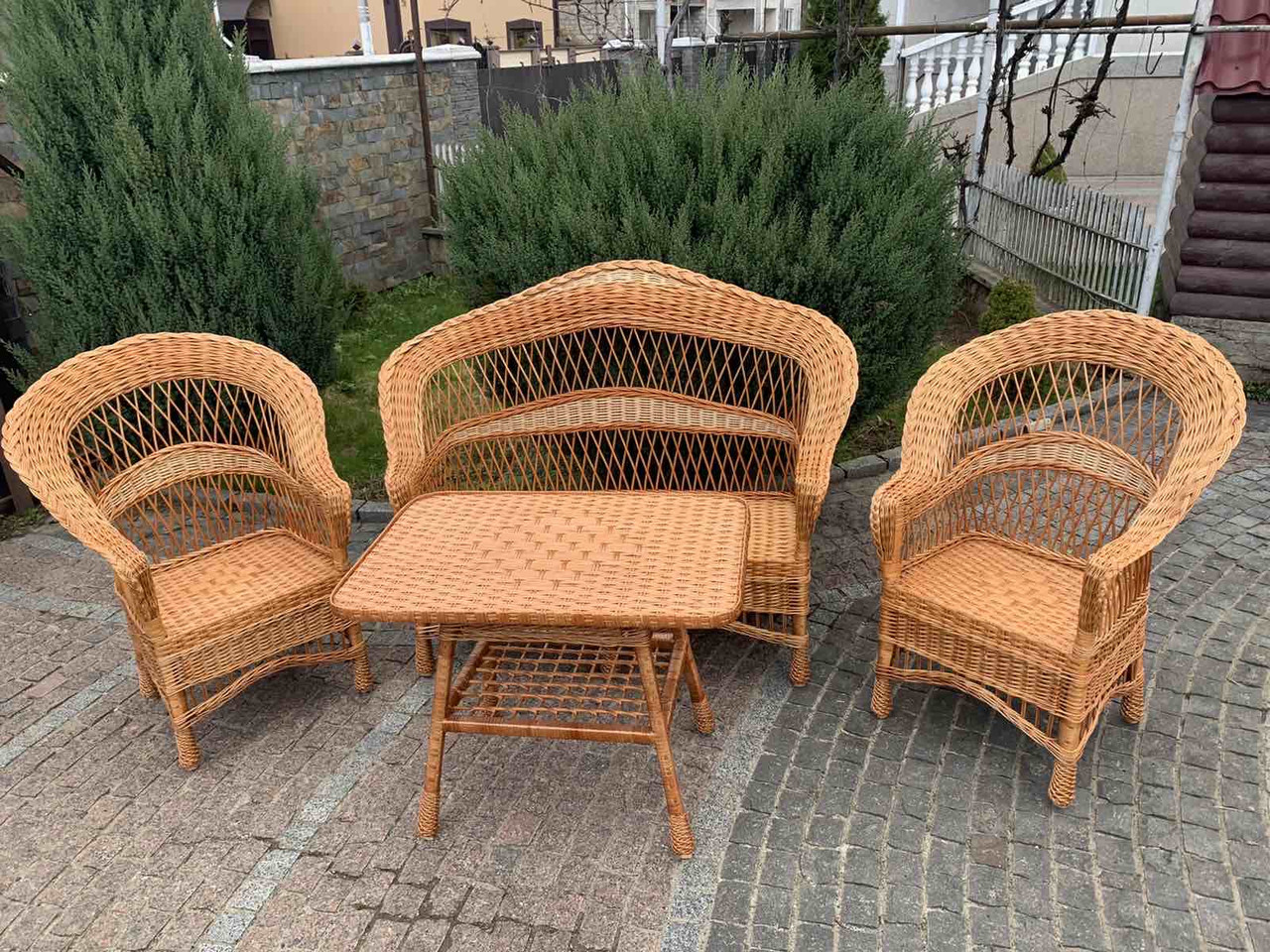 Набір меблів плетений «Крапля з косичкою "