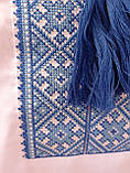 Вишиванка з комірцем, блакитна вишивка для хлопчика зріст від 116 до 152 см, фото 3