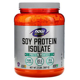 Ізолят соєвого білка NOW Foods, Sports "Soy Protein Isolate" без смакових добавок, у порошку (907 г)