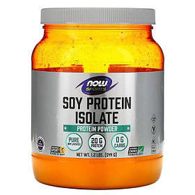 Ізолят соєвого білка NOW Foods, Sports "Soy Protein Isolate" без смакових добавок, у порошку (544 г)
