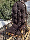 Крісло гойдалка плетена» Ротанг темний із подушкою, фото 2