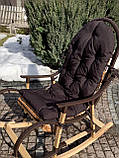 Крісло гойдалка плетена» Ротанг темний із подушкою, фото 3