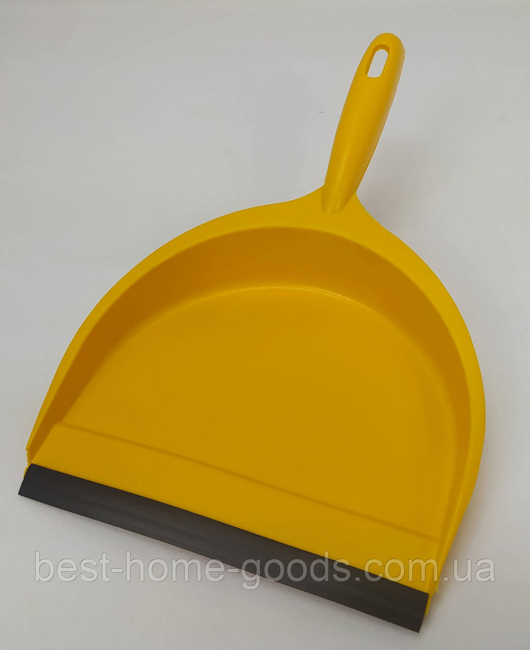 Совок для сміття пластиковий з гумовим краєм – щільне прилягання, 21 см, ергономічна ручка, фото 1