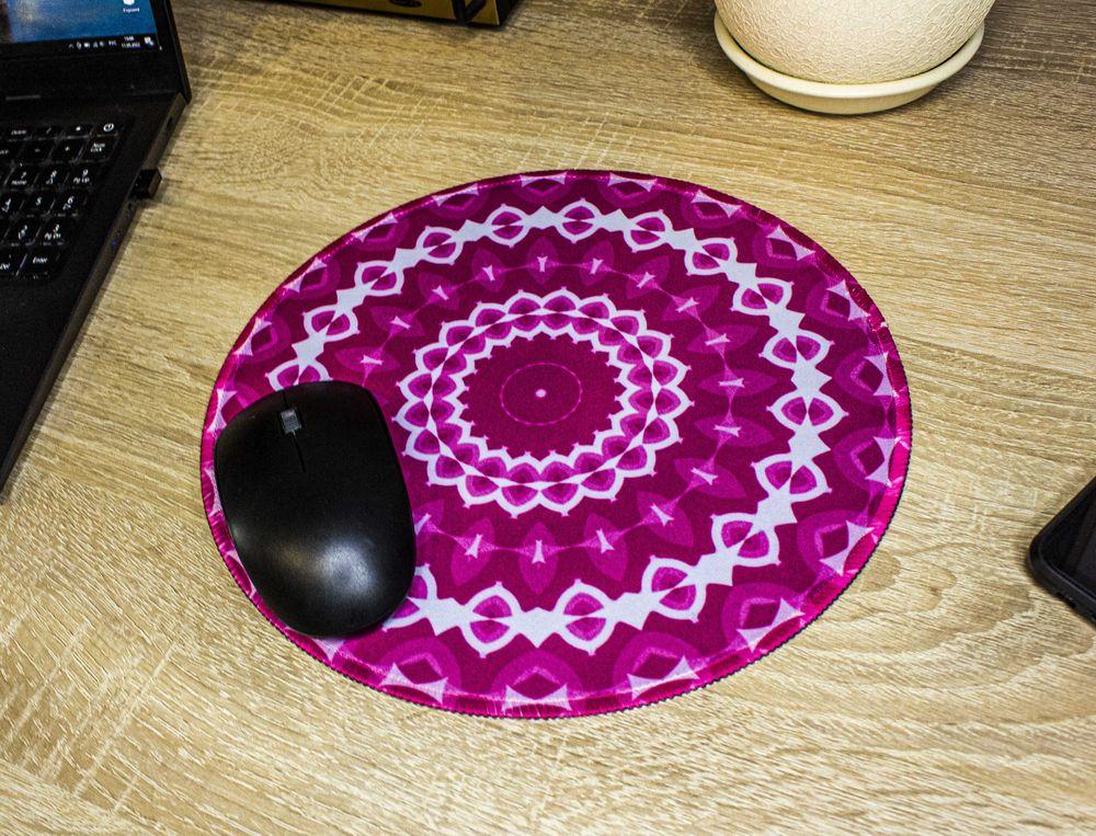 Коврик для миші "Ковер" круглий фуксия