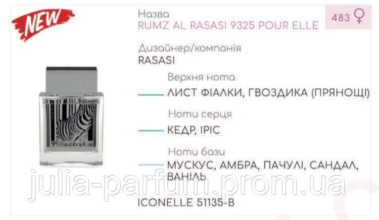 Концентрат ICONELLE 100гр (Альтернатива Rumz Al Rasasi 9325 Pour Elle)