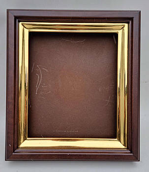 Рівний кіот для ікони з внутрішньою дерев'яною золоченою рамою