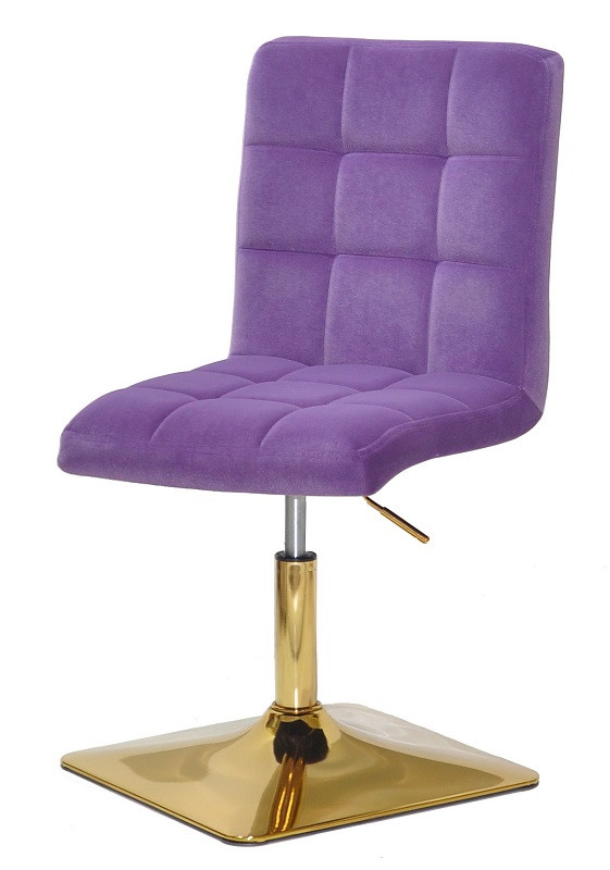 Стілець Augusto 4-GD-Base оксамит пурпур B-1013, на квадратній золотій опорі з регулюванням висоти, фото 1