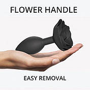 Силіконовий анальний штекер Love To Love OPEN ROSES L SIZE - BLACK ONYX}, фото 6