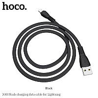 USB кабель для iPhone Lightning HOCO TPE Flat Noah X40 1m, 2.4A