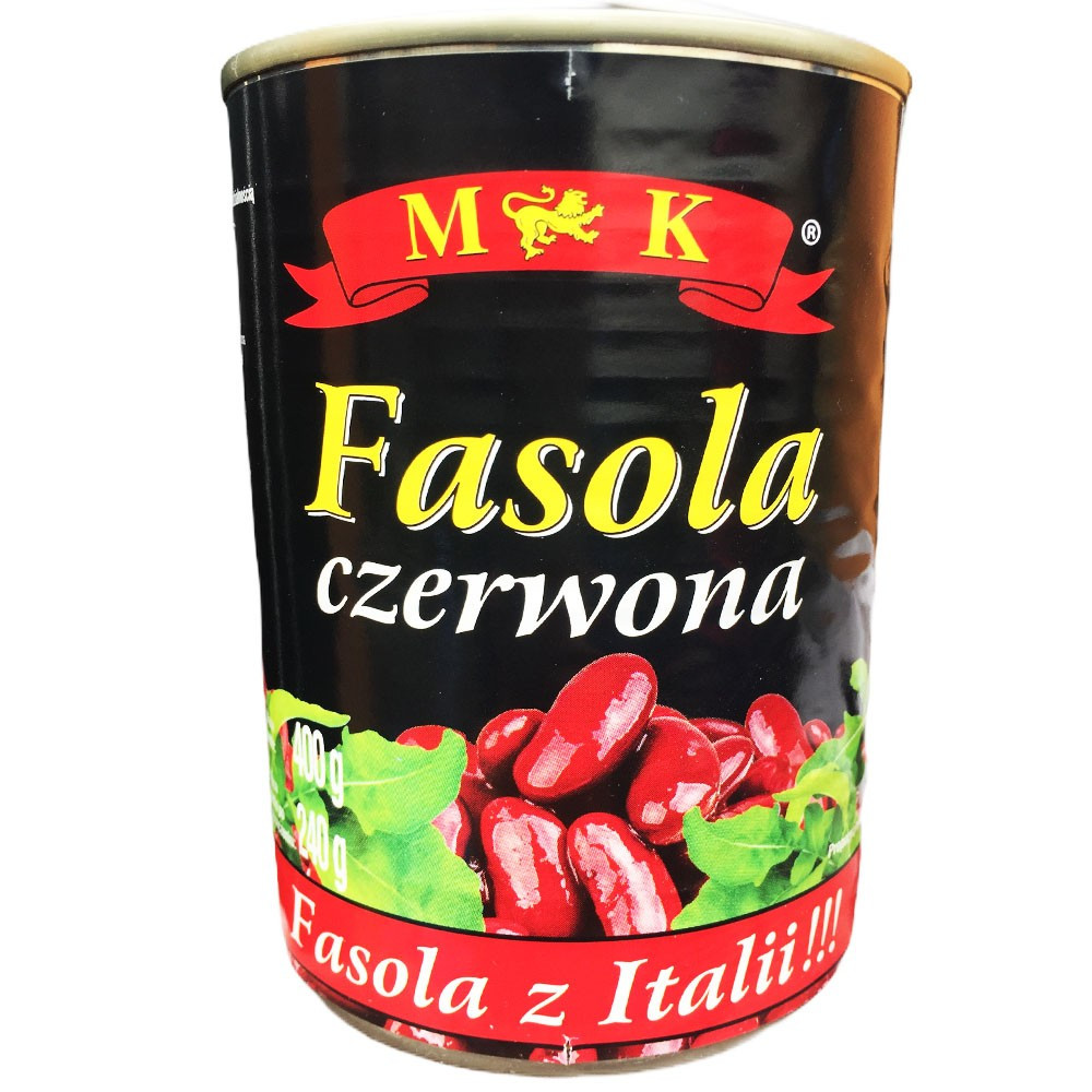 Фасоль червона (боби) консервовані Fasola MK, 400 г у ж/б, Польща
