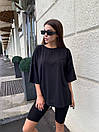 Жіноча однотонна футболка оверсайз із заниженою лінією плеча (р. 42-46) 65ma1024, фото 4