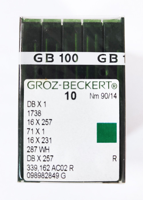 Голки швейні машинні Groz-Beckert DBx1, 1738, 16x257, 16x231, 71x1, 287 WH, DBx257 з тонкою колбою 10 шт./уп