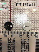 Пуговица на две дырки с камнем белый цвет 10 мм