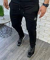 Чорні трикотажні штани з білим принтом CK | кельвін кляйн
