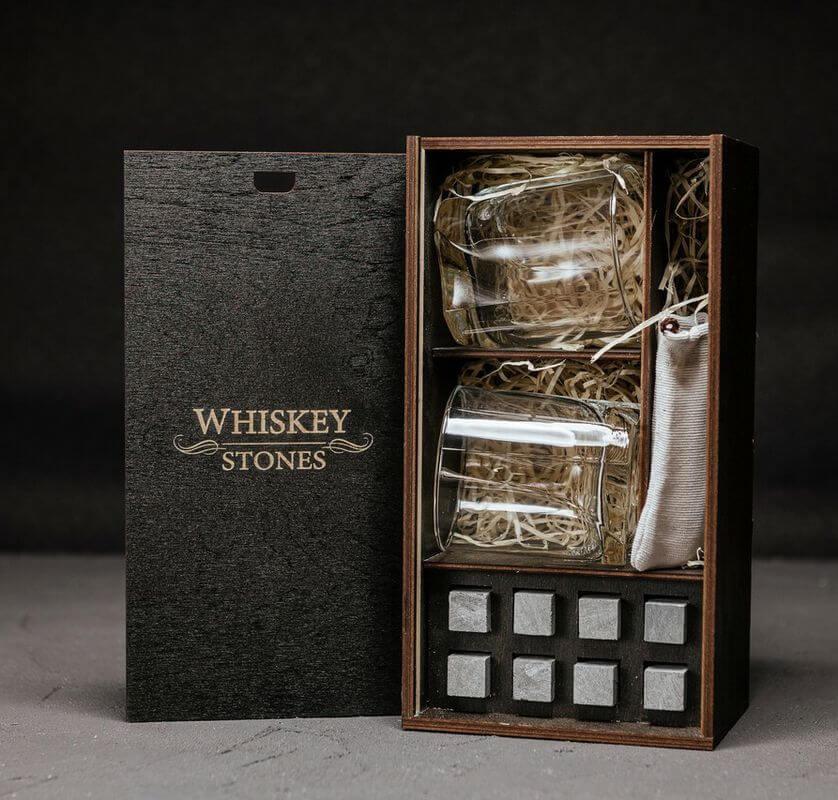Набір склянок і каменів для віскі Подарунок для чоловіка Whiskey stones 141013