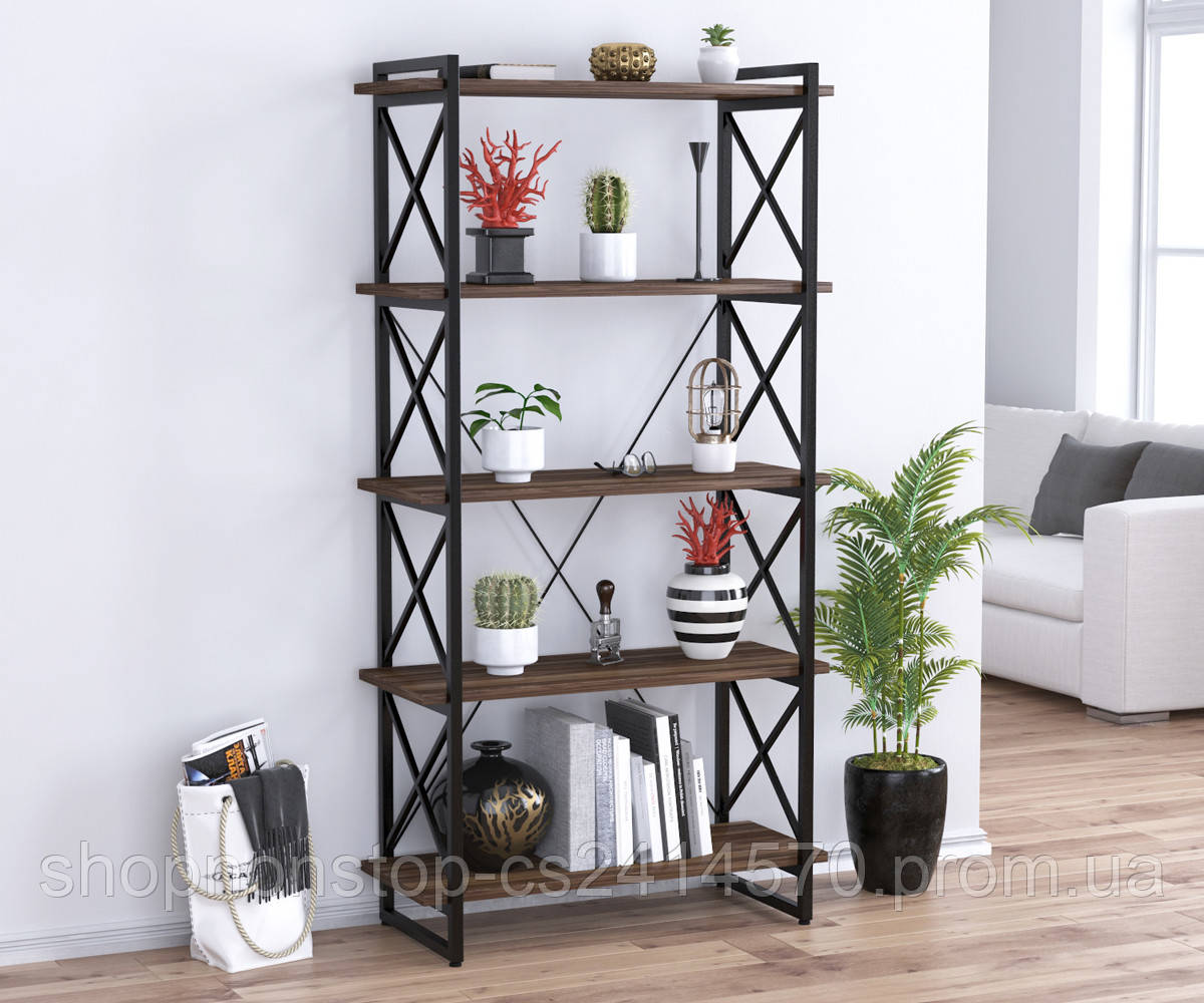 Стелаж офісний лофт Скіф-5-920 Loft design Горіх Модена